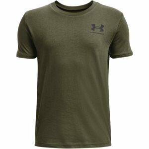 Under Armour SPORTSTYLE LEFT CHEST Chlapecké tričko s krátkým rukávem, tmavě zelená, veľkosť M